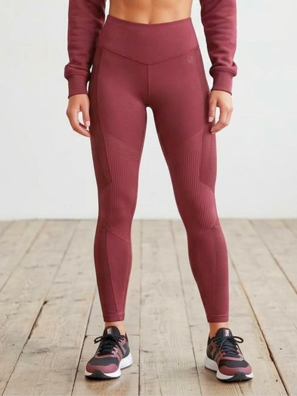 GOOD AMERICAN Ribbed 7/8 Leggings “Port” XS NWT Athleisure Sculpt